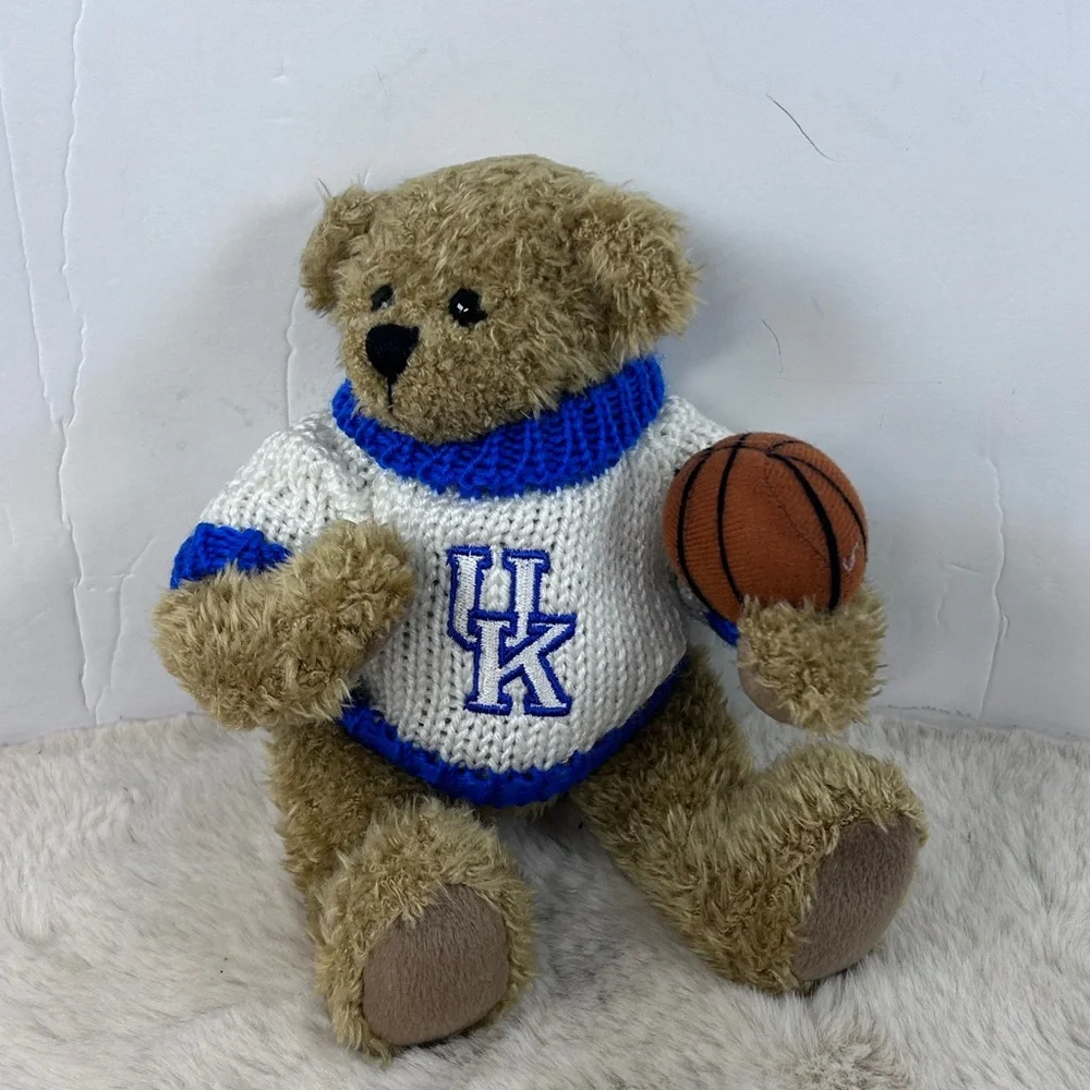 UK LOGO Blue and Brown‎ Stuffed Animal with Basketball